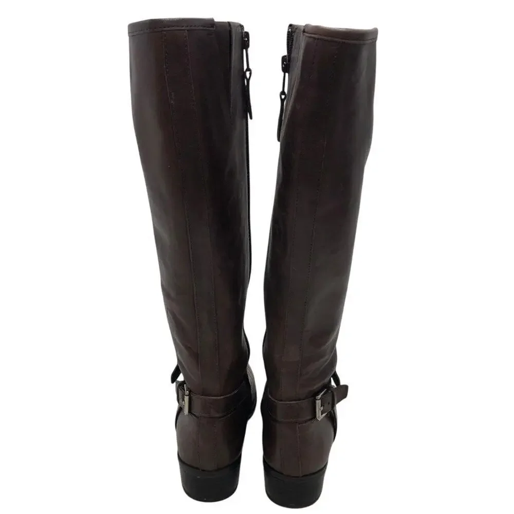 Ralph Lauren Marion Women's Brown Leather Knee-High Riding Boots Size 6B